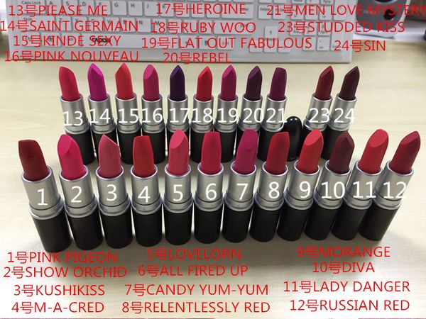 

24 colors m perfect makeup luster lipstick matte lipstick 3g lipstick dhl ing