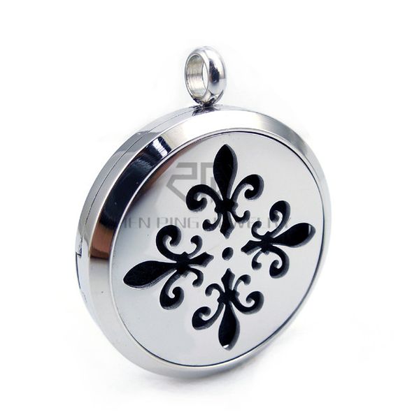 

Бесплатная доставка Fleur-de-Lis Desgin (30 мм) эфирные масла из нержавеющей стали ожерелье