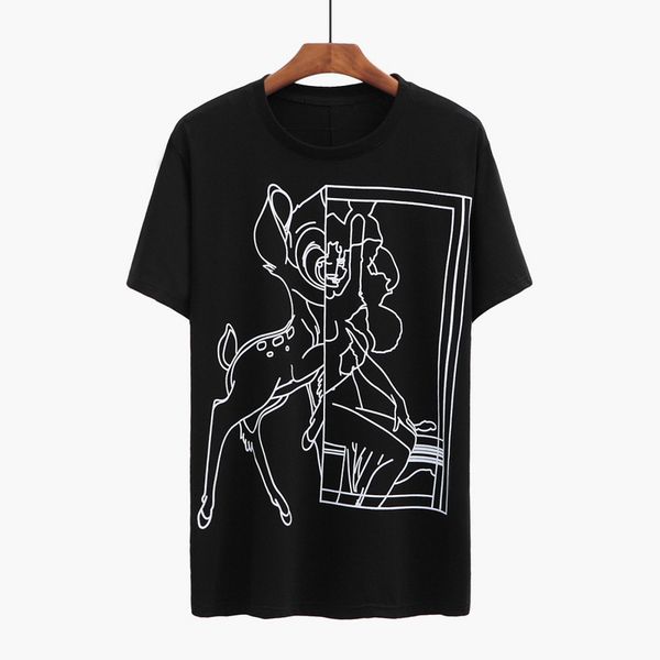 

Summer Men's Fashion Brand t shirt Short Sleeve T Shirts for Men Casual Tshirts Sketch The Fawn Black White High Sports T-Shirt