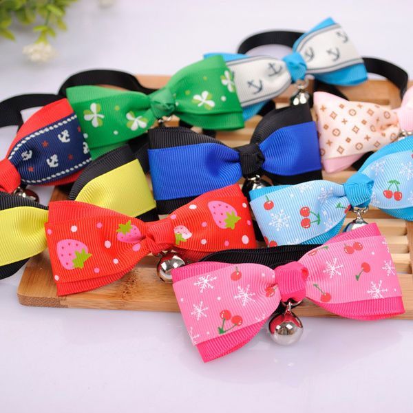 

pet dog neck tie cat dogs bow ties bells headdress adjustable dog collars leashes apparel christmas decorations ornaments ib238