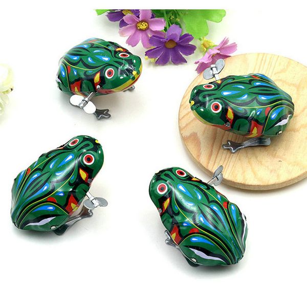 

wholesale kids classic tin wind up clockwork toys jumping frog vintage toy for children boys educational creative gifts nostalgia novelty