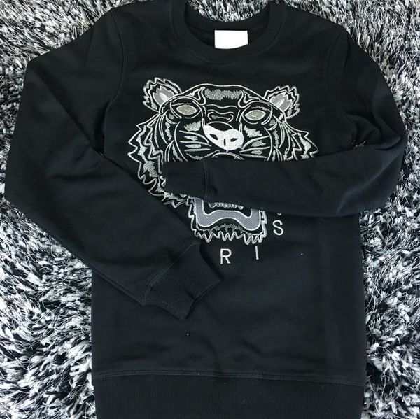 

KEVZO вышивать тигровое стадо флис Свитер Модные мужские Woen o-образным вырезом с кап