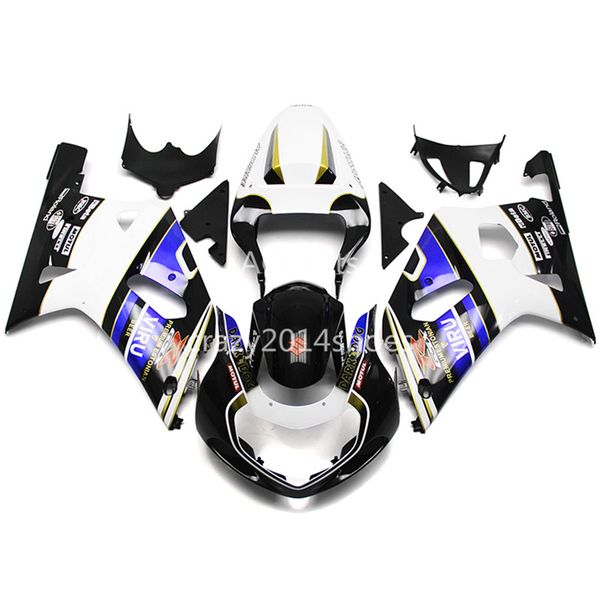 

5 gifts new abs motorcycle fairing kits 100% fit for suzuki gsxr600 gsxr750 01 02 03 k1 r600 r750 2001 2002 2003 nice white blue 108