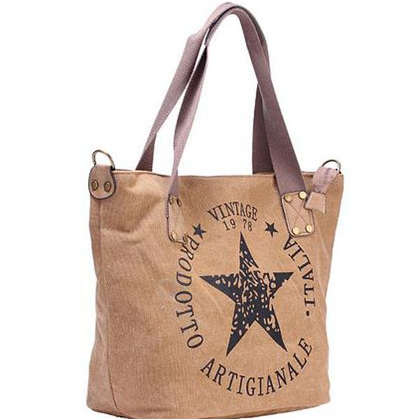 

vintage big plus letters canvas shoulder bolsos - women's size j128 handbag travel tote multifunctional star bag print igaaw