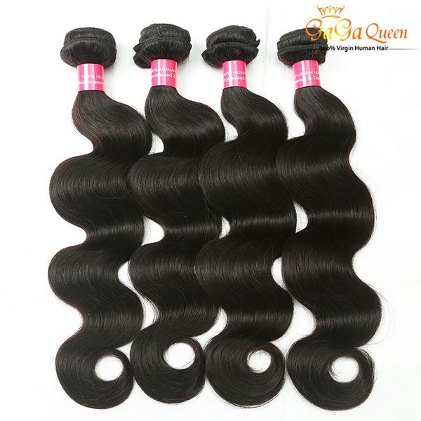 

4 pcs/lot peruvian virgin hair body wave extension 100% unprocessed human hair weave bundles body wave, Black