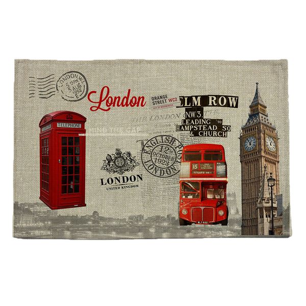 

wholesale- landon style pattern print insulation pad table mat placemat bowl mat waterproof cloth pads anti slip mat