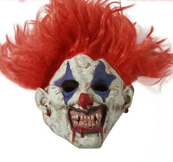 

2017 бесплатная доставка halloween party косплей клоун ужасы смешные анфас латексная маска клоуна для костюма cosplay party halloween toy