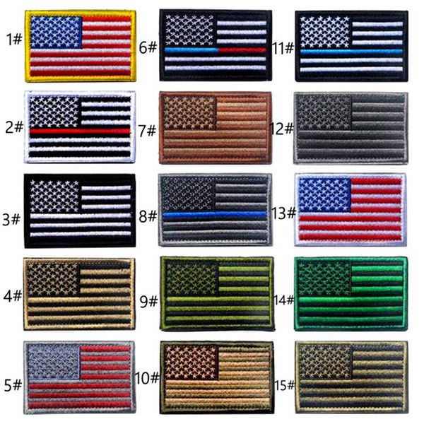 

VP-161 American Flag military Patches Uniform Gold Border US flag patch Iron on patch Applique Jeans Fabric Sticker Patches for Hat