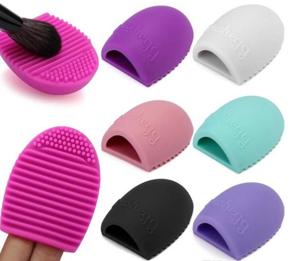 Yeni Fırça Yumurta Temizleme makyaj Yıkama Brushegg Silikon Eldiven Scrubber Kozmetik Vakfı Pudra Temiz Araçları Fırça Temizleyici
