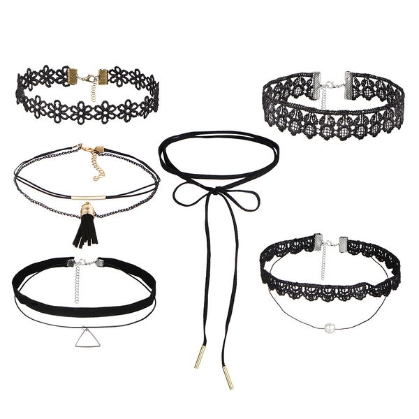 

european and american fashion retro charm choker necklace jewelry line circle suit chokers chain jewelry multiple set optional ing