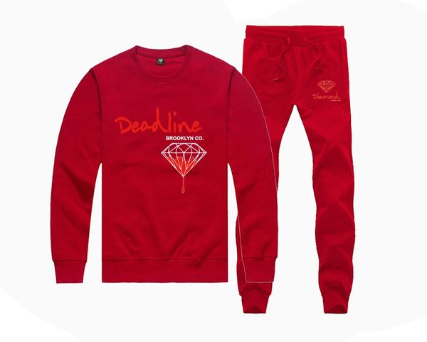 

m20115 sale diamond supply sweatshirts +pants suit for men and women fleece lined hip hop tracksuits s-5xl, Gray