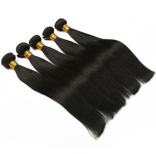 

grade 6a--peruvian virgin hair, natural color hair extensions tangle natural straight wave remy hair 5 bundles,100% human hair, Black