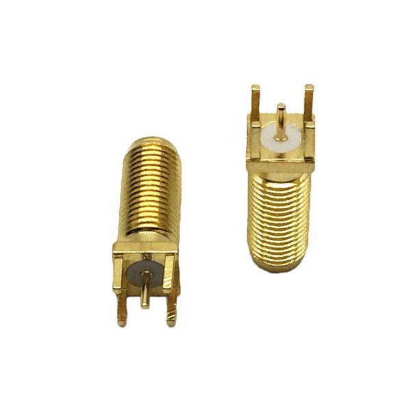 10 Teile/los Freeshipping SMA-KE15 Gold Überzogene SMA Weibliche Stecker Lange Dental Gerade Solder PCB Board Mount RF Koaxial Anschlüsse