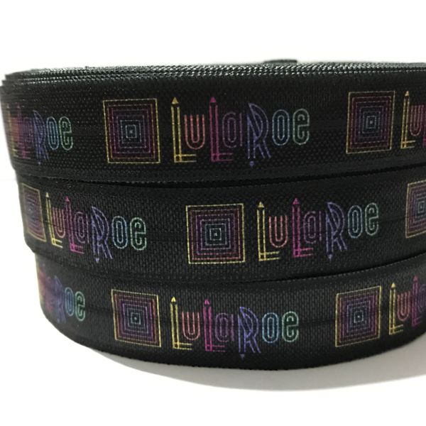 

100yards 5/8" Lularoe печати черный Fold Over эластичный хорошее качество Единорог печати элас