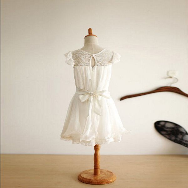 

flower girl dresses witn sashes cap sleeves wedding party dress communion pageant dress for little girls kids/children dress, White;blue