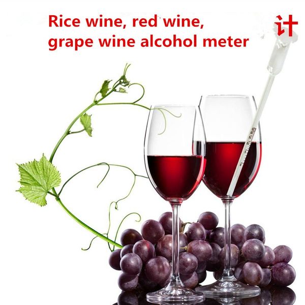Misuratore di alcol misuratore di vino d'uva Misuratore di vino di frutta misurato dedicato Strumento di misurazione Misuratore di vino di riso con alcolometro da 0-25 gradi