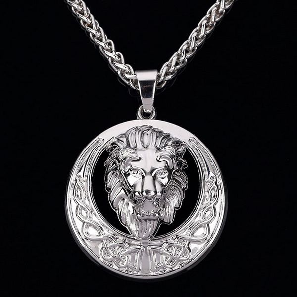 

new arrivals hip hop lion head pattern pendant necklaces fashion jewelry for women men, Silver