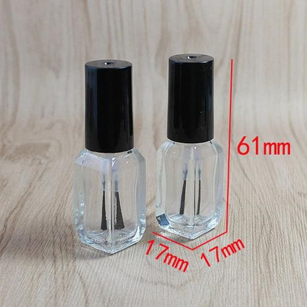 La bottiglia di smalto per unghie in vetro più trasparente da 3 ml è vuota con un pennello per coperchio Bottiglie per unghie per imballaggio cosmetico F20171291