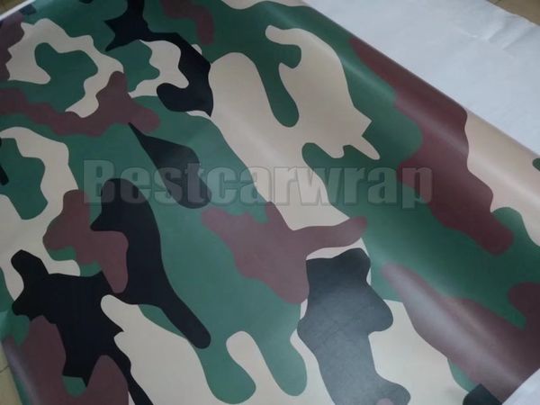 Grande vinil de camoufalge verde do exército para envoltório de carro com liberação de ar / bolha de ar grátis para gráficos de barco de caminhão revestimento de 1,52x30m (5x98ft)