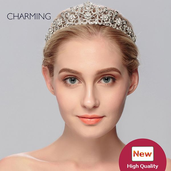 

горный хрусталь корона свадебный корона свадебные аксессуары блестящие аксессуары для волос свадебные аксессуары для волос свадебные диадемы, Silver