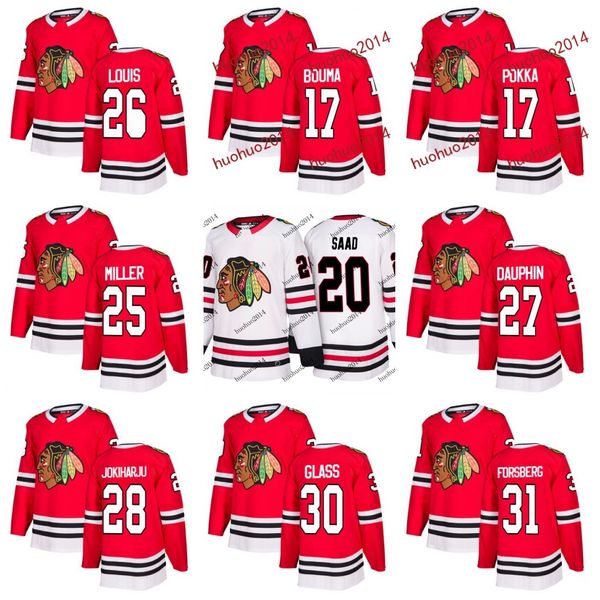 

Chicago Blackhawks 2017-2018 Season jerseys 17 Lance Bouma 17 Vile Pokka 25 Drew Miller 26 Anthony Louis 27 Laurent Daupin Hockey Jerseys