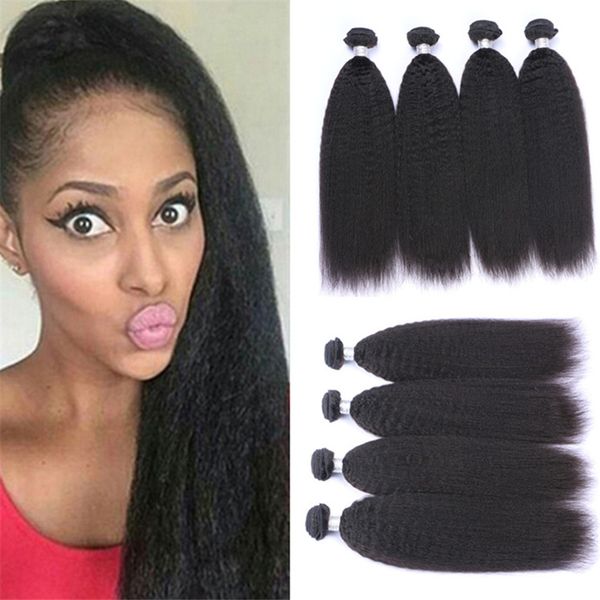 Unprocessed Mongolian Virgin Hair Kinky Straight 4 Bundles 100