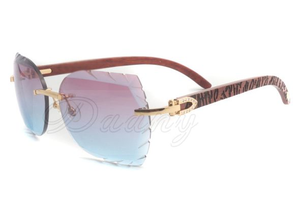 

new wooden hand engraved sunglasses, natural tiger wooden eyeglasses size: 58-18-135mm, premium luxury diamond sunglasses, 8300817, White;black