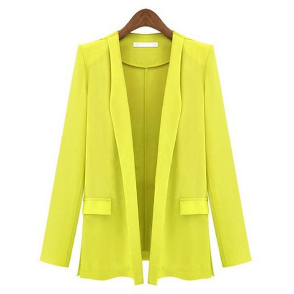 Mulheres Blazer Lapela OL Carreira Longos Casacos Blazers Jackets Coats Outwears S-XL