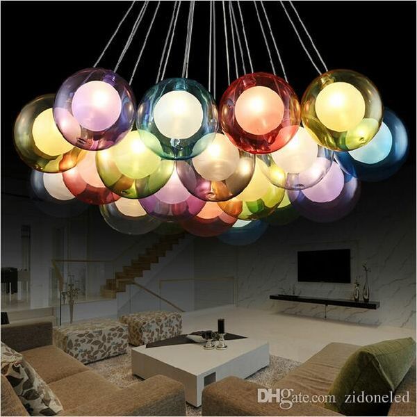 

DIY Modern Led Colorful Glass pendant Lights For Living Dining Room Shop Bar Home Dec G4 Glass Pendant lamp lampadario moderno