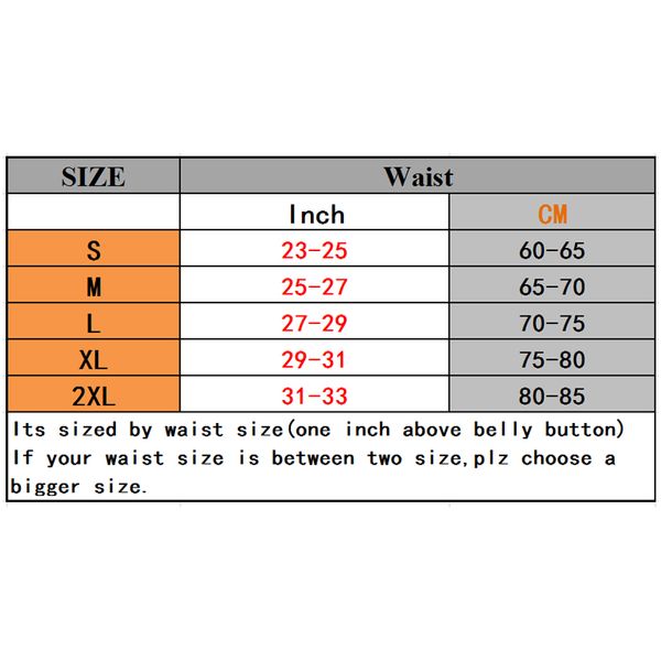 Waist Trainer Size Chart