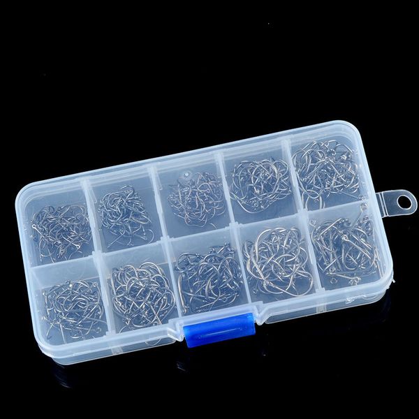 

500pcs Fishing Hook Jig Hooks with Hole Fly Fishing Tackle Box 3# -12# 10 Sizes Carbon Steel Fishhooks