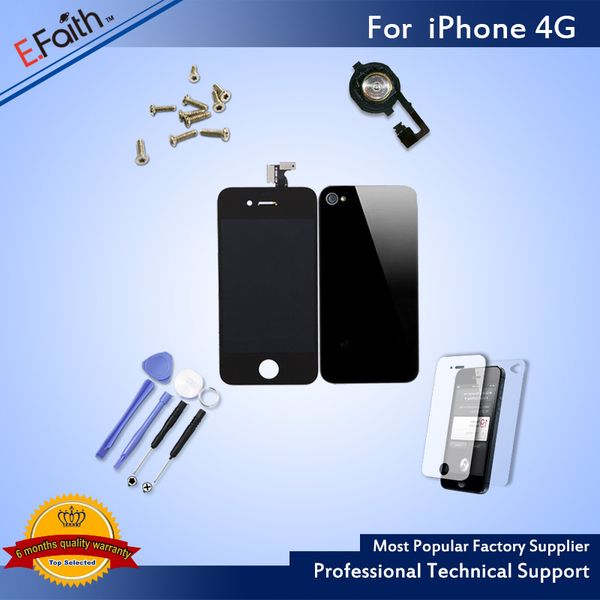 

for iphone 4g full complete black lcd screen front display digitizer glass screen assembly with accessories & ing