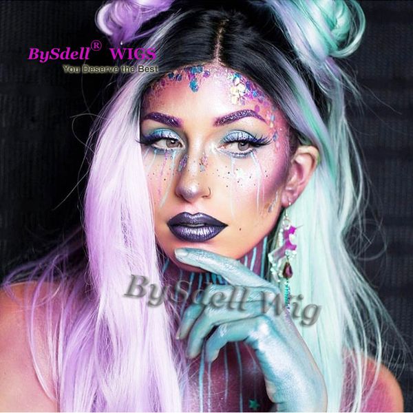 Gorgeous Queen Style Wig Synthetic Lace Front Wig With Black Roots