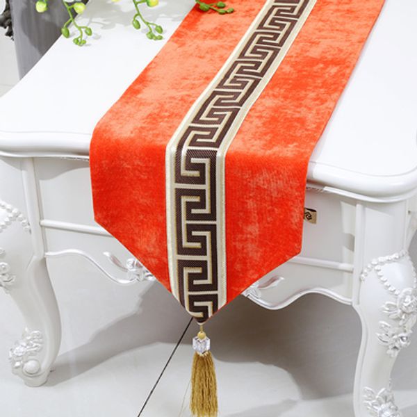 

lengthen patchwork lace table runner luxury velvet dining table mats placemat high end europe american style coffee table cloth 230x33cm