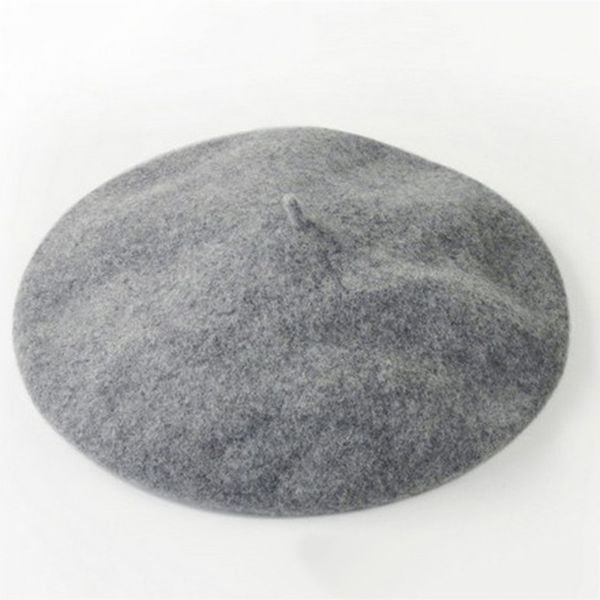 

wholesale- fashion solid color warm wool winter women girl beret french artist beanie hat ski cap for female chistmas fashion accessory, Blue;gray