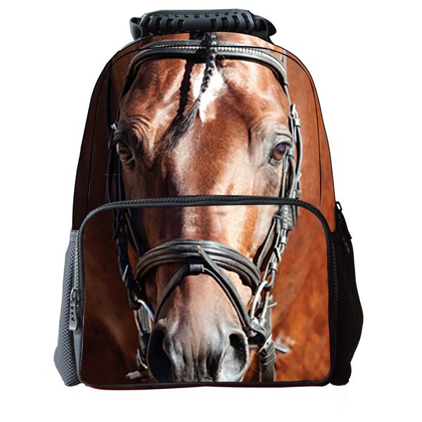 

17 inch 3D Print Animal School Bags Children Kids Teenager Outdoor Sports Backpack Horse Tiger Bag Travel Rucksack Bookbag Laptop Bags