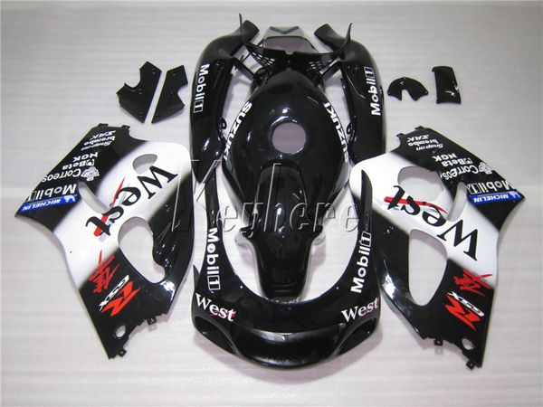 

motorcycle fairings for suzuki gsxr600 96 97 98 99 black white bodywork fairings set gsxr750 1996 1997 1998 1999 oi63