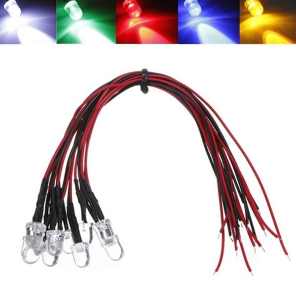 

MIX DC12V Water Clear 8mm Pre Wired LED Diode For Christmas, Car, Decoration etc