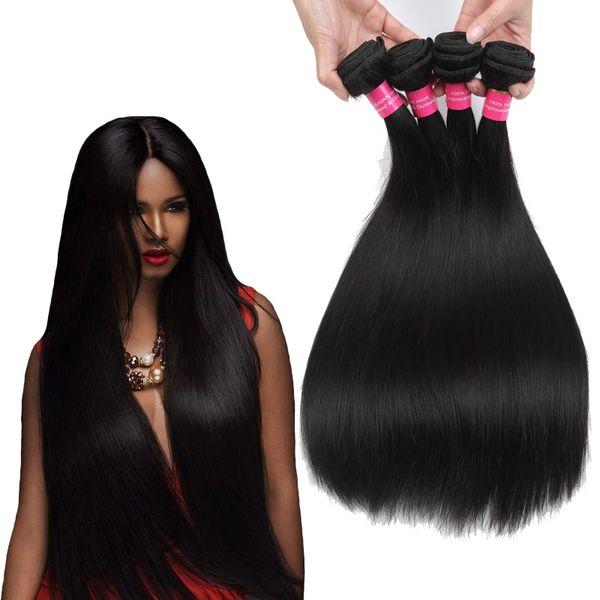 

цена по прейскуранту завода-изготовителя девственные человеческие волосы ткать малайзийский прямой уток бразильские пучки волос перуанский и, Black