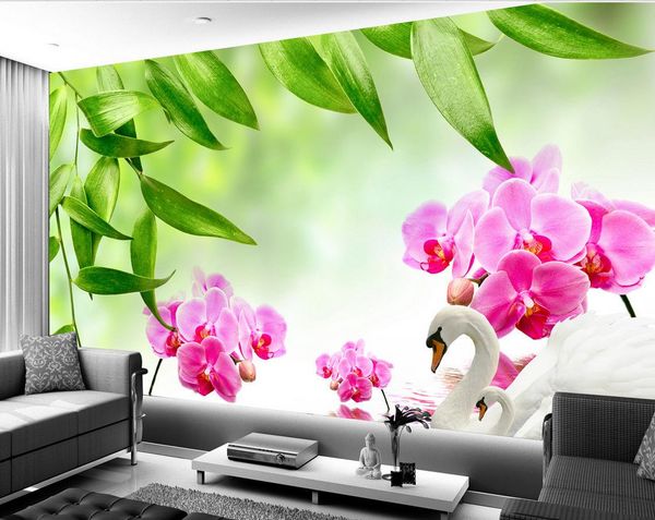 

fashion 3d home decor beautiful fresh green fashion high-definition magnolia magnolia blooming reflection