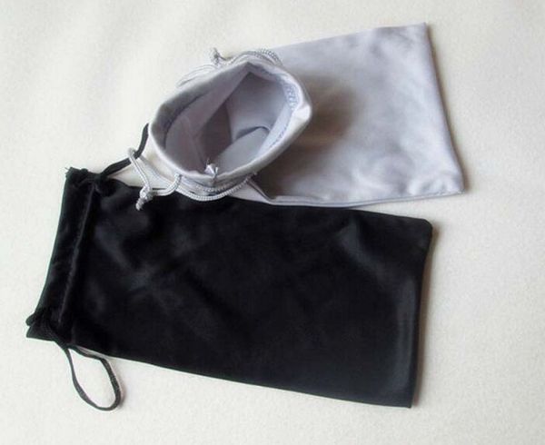 100 pcs 9 * 17 cm preto cinza microfibra óculos de sol eyewear bolsa de vidro pano bolsa bolsa de bolsa de óculos