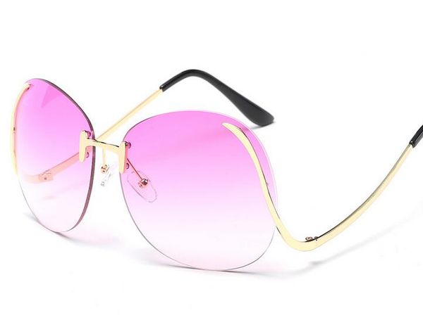 

rimless eyeglasses for women colorful designer frameless sunglasses fashion metal sunglasses bent glasses leg luxury ladies sun glasses, White;black