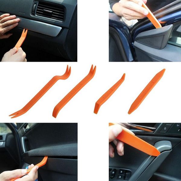 

4pcs/set diy portable vehicle car auto door clip panel audio/dvr gps refit trim removal tools set kit pry refitting repairing tool
