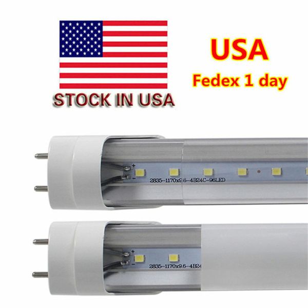 Stock negli Stati Uniti T8 Led Tube Lights G13 4ft ture 22w 1200mm Lampadina LED super luminosa Led Fluorescenti luci interne AC85-265V Duty free