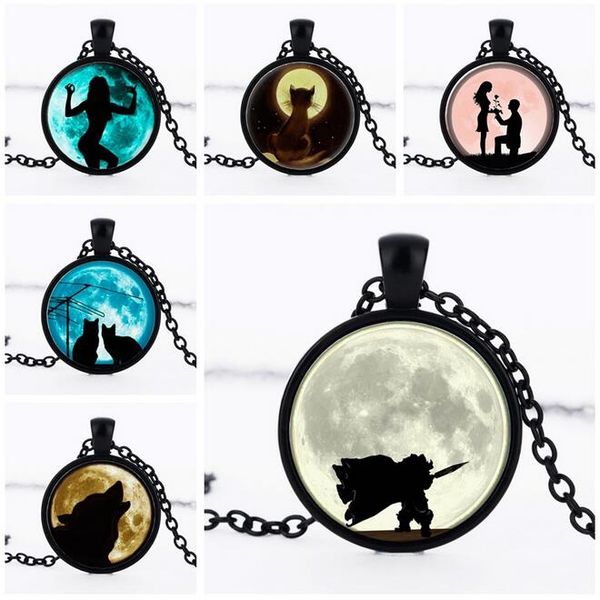 

gift fashion starry time gem necklace men and women general explosion models wfn341 (with chain) mix order 20 pieces a lot, Silver