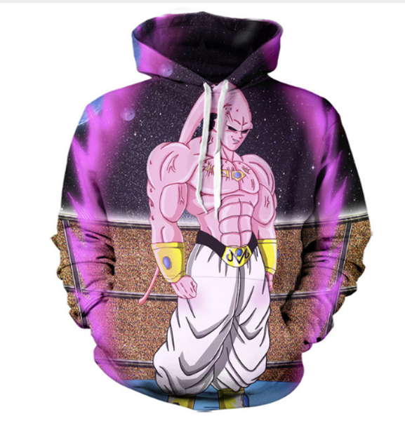 

fashion womens/mens cartoon super buu harajuku style funny 3d print casual hoodies with hat hoody plus size kk7, Black