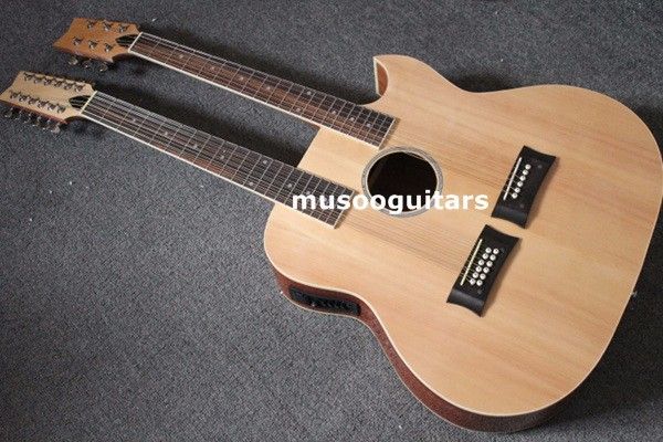 

612 string acoustic electric double neck guitar with eq and bag3147396