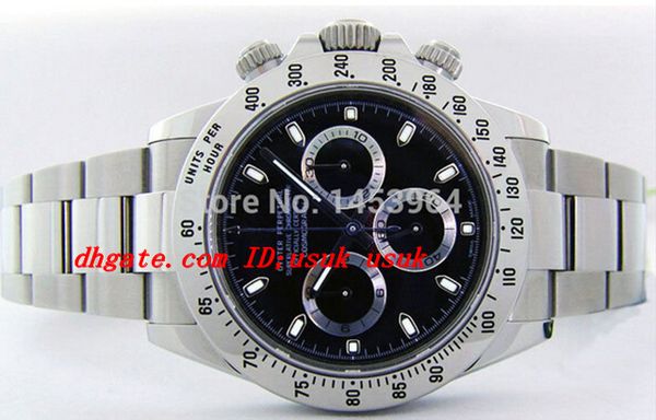 

factory supplier luxury wristwatch 116523 black dial stainless steel bracelet mechanical automatic mens men's watch watches, Slivery;brown