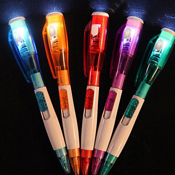 SF_EXPRESS invia mini carino coreano pulsante luminoso a LED penna a sfera portatile cancelleria scuola regalo di scrittura per bambini 0,5 mm multi colori