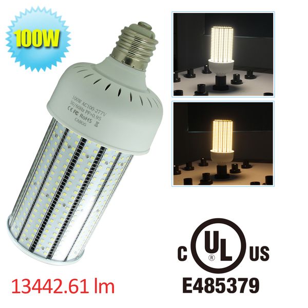 

100w led corn bulb replace 400watt hp outdoor parking lot treet light e39 mogul ba e 6000k daylight 200 500vac workable in 347v 480v